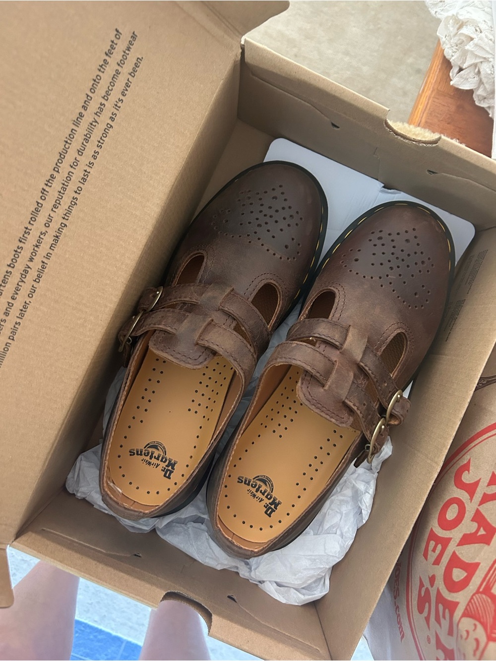 Dr. Martens Leather Platform Mary Jane - Crazy Horse 8065 Dark Brown